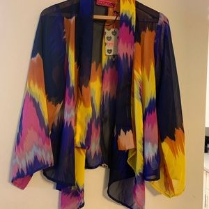 Brooklyn bright print Kimono